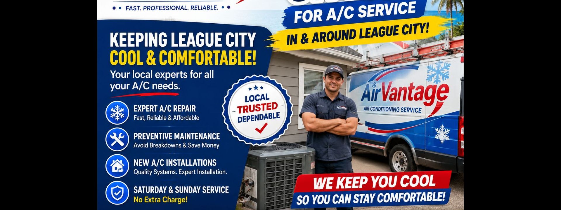 Fast AC-Heating Service Repairs League City TX